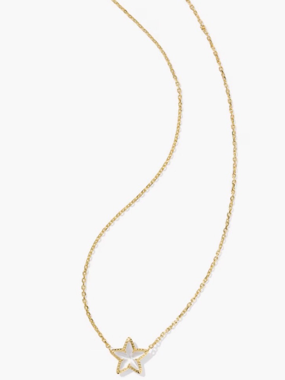 Kendra Scott Gold Star Pendant Cassidy Necklace with White Inlay